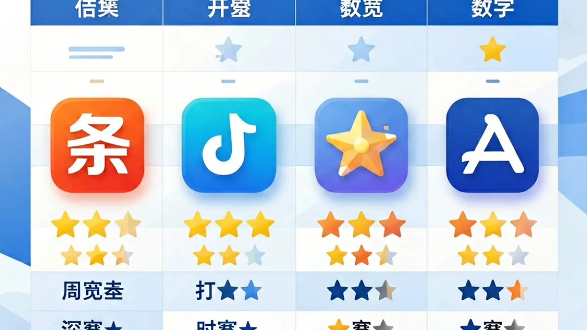 G头条与今日头条、百家号、微博等头条资讯平台的功能对比示意图，多个平台图标排列在对比表格背景上