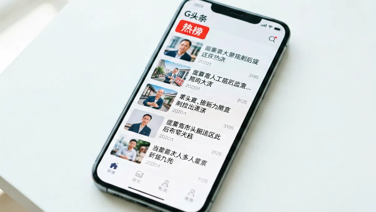 G头条平台资讯速递页面，展示最新动态与热点新闻流界面截图